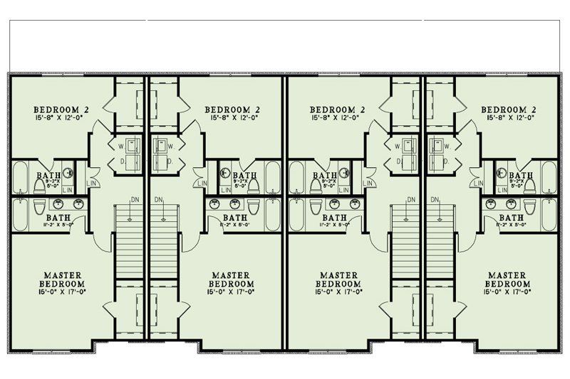 Home Plan - Floor Plan - Upper Floor for European House Plan #17-2528 - 2 bed, 2.5 bath