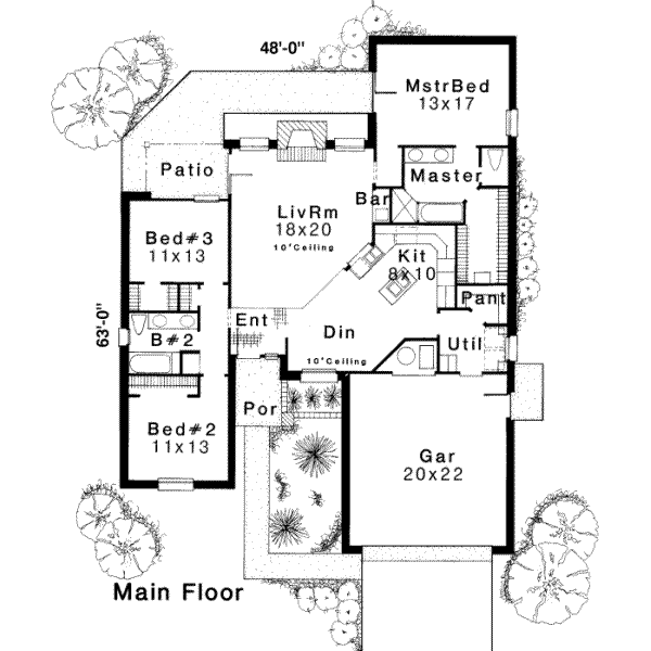 House Plan Design - Traditional Floor Plan - Main Floor Plan #310-178