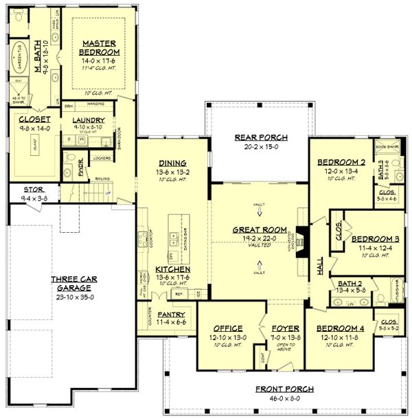 House Design - Farmhouse Floor Plan - Main Floor Plan #430-175