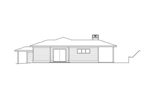 Exterior - Front Elevation 3 for Prairie House Plan #124-1203 - 3 bed, 3 bath