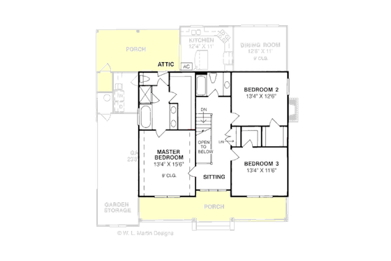Floor Plan - Upper Floor for Traditional House Plan #20-307 - 3 bed, 2.5 bath