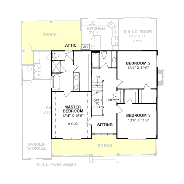 Traditional Floor Plan - Upper Floor Plan #20-307