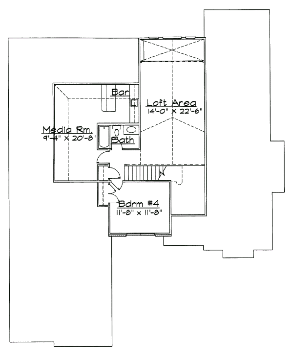 Traditional Floor Plan - Upper Floor Plan #31-129