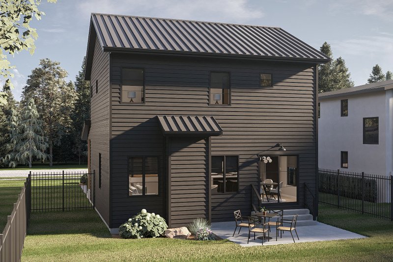 House Blueprint - Exterior - Rear Elevation for Modern House Plan #455-785 - 3 bed, 2.5 bath