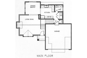 Floor Plan - Main Floor for Traditional House Plan #6-111 - 3 bed, 2.5 bath
