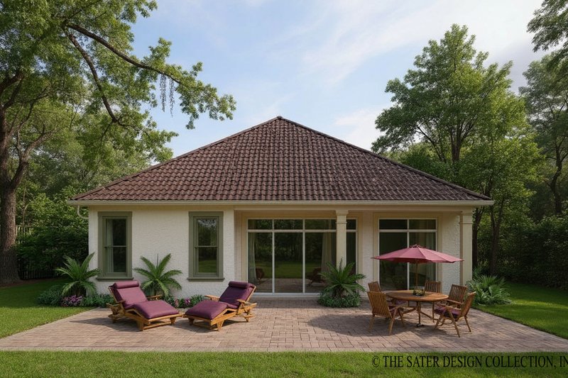 Dream House Plan - Exterior - Rear Elevation for Mediterranean House Plan #930-379 - 2 bed, 2 bath