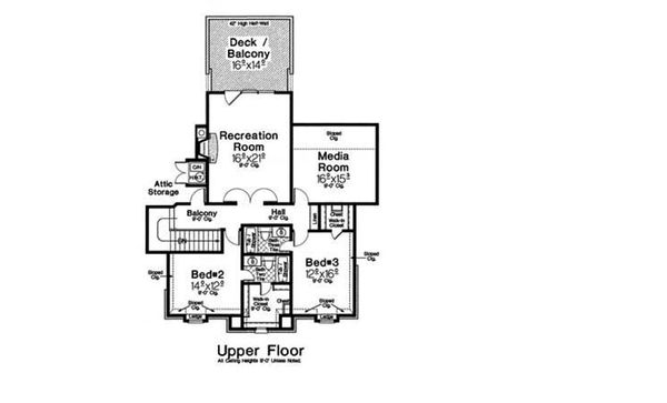 Home Plan - European Floor Plan - Upper Floor Plan #310-1301