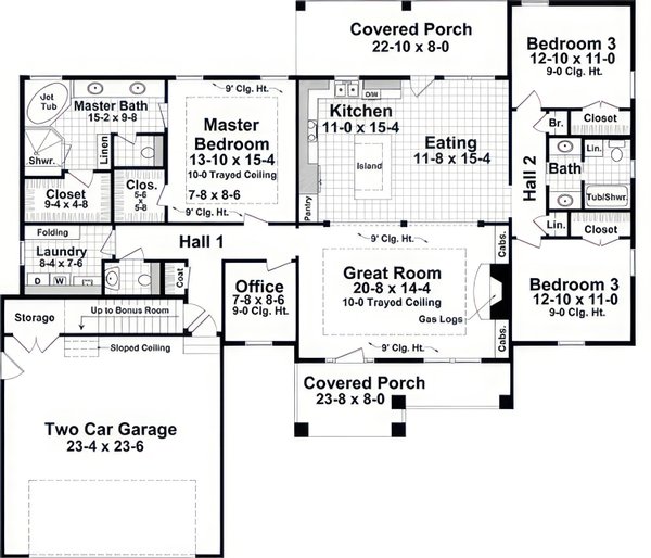 House Blueprint - Craftsman Floor Plan - Main Floor Plan #21-629