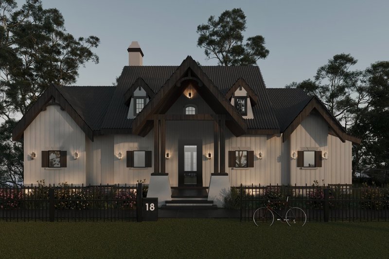 House Blueprint - Exterior - Front Elevation 4 for Ranch House Plan #54-460 - 3 bed, 2.5 bath