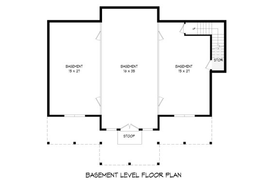Floor Plan - Lower Floor for Southern House Plan #932-945 - 2 bed, 2 bath