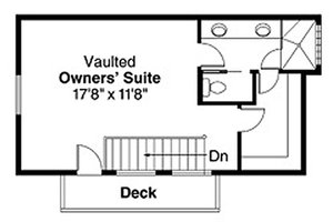 Floor Plan - Upper Floor for Contemporary House Plan #124-388 - 2 bed, 2 bath