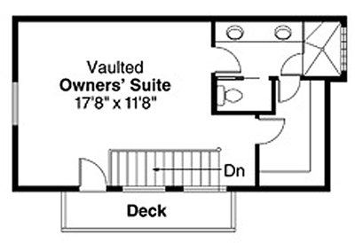 Floor Plan - Upper Floor for Contemporary House Plan #124-388 - 2 bed, 2 bath
