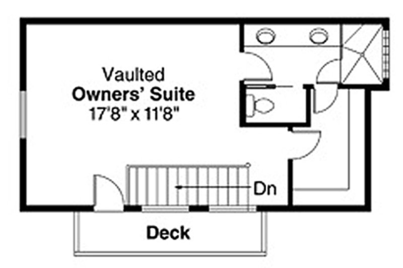 Home Plan - Floor Plan - Upper Floor for Contemporary House Plan #124-388 - 2 bed, 2 bath