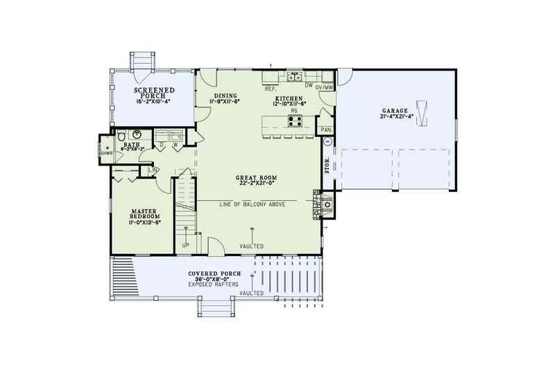 House Blueprint - Floor Plan - Main Floor for Country House Plan #17-3450 - 3 bed, 2 bath