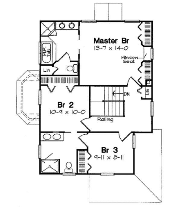 Victorian Floor Plan - Upper Floor Plan #312-615