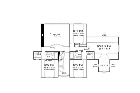 Floor Plan - Upper Floor for Craftsman House Plan #929-60 - 4 bed, 3.5 bath