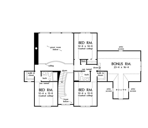 Craftsman Floor Plan - Upper Floor Plan #929-60