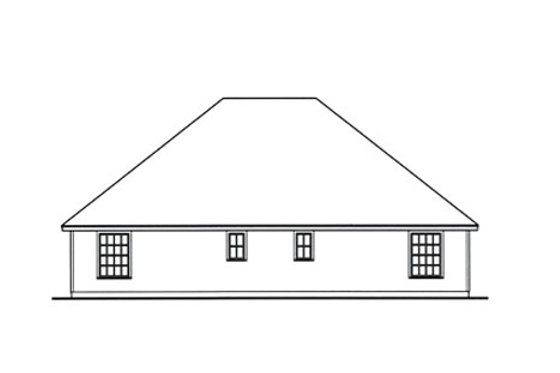 Exterior - Rear Elevation for Country House Plan #42-376 - 2 bed, 2 bath