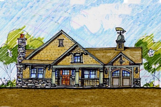 Exterior - Front Elevation for Craftsman House Plan #440-5 - 4 bed, 3.5 bath