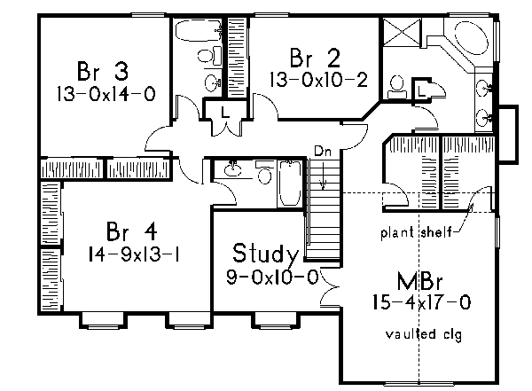 Dream House Plan - Country Floor Plan - Upper Floor Plan #57-183