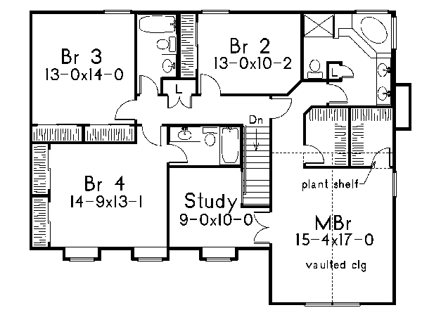 Country Floor Plan - Upper Floor Plan #57-183