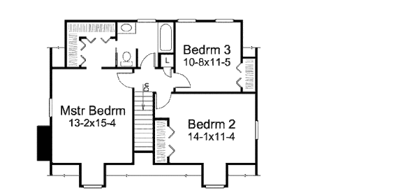 Colonial Floor Plan - Upper Floor Plan #57-513