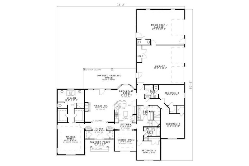 Dream House Plan - Floor Plan - Main Floor for European House Plan #17-649 - 4 bed, 3.5 bath