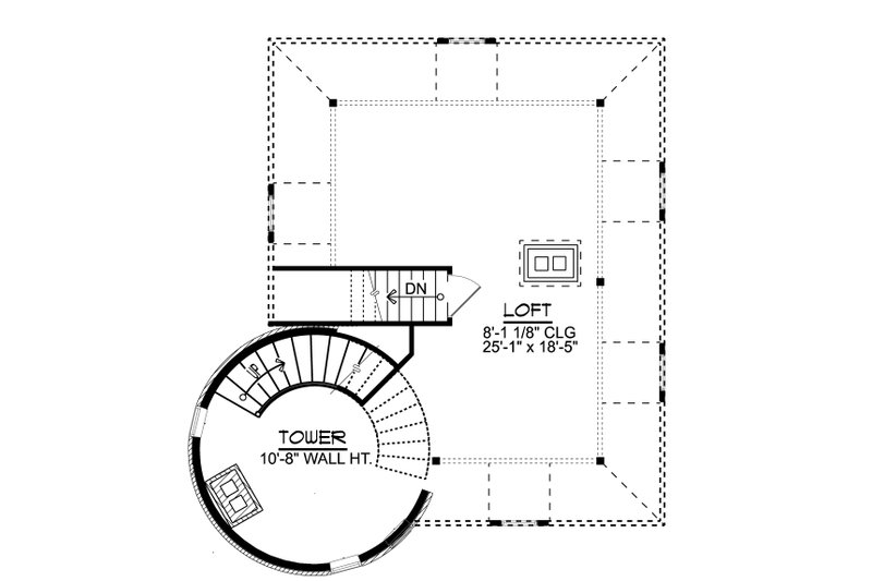 House Design - Floor Plan - Upper Floor for European House Plan #1064-322 - 1 bed, 1 bath