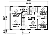 Ranch Style House Plan - 3 Beds 1 Baths 960 Sq/Ft Plan #25-4658 