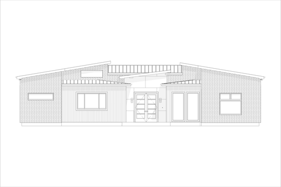 Exterior - Front Elevation 3 for Modern House Plan #1127-17 - 3 bed, 2.5 bath