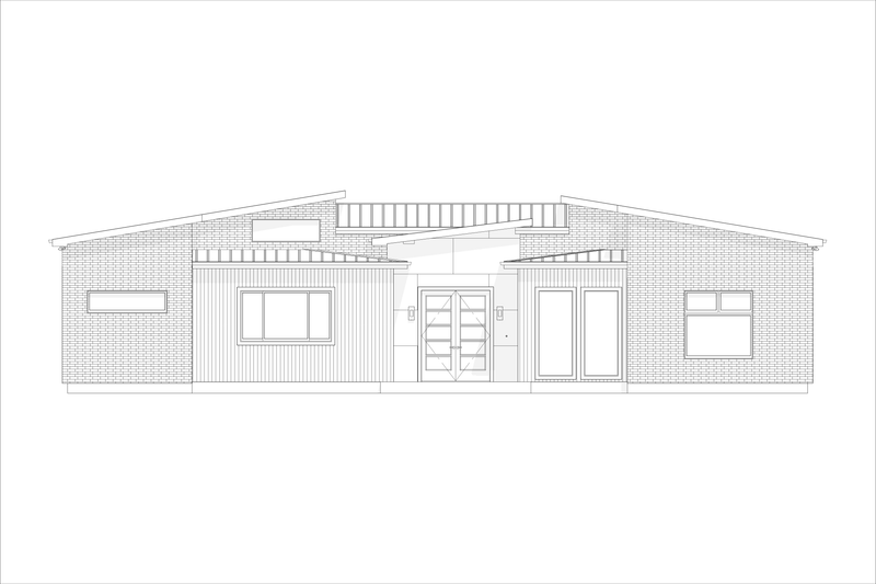 House Blueprint - Exterior - Front Elevation 3 for Modern House Plan #1127-17 - 3 bed, 2.5 bath