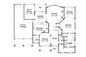 Floor Plan - Main Floor for European House Plan #411-797 - 4 bed, 3.5 bath