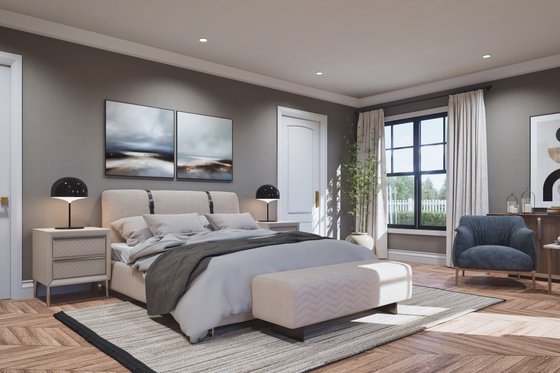 Interior - Master Bedroom 1 for Farmhouse House Plan #54-683 - 3 bed, 2.5 bath