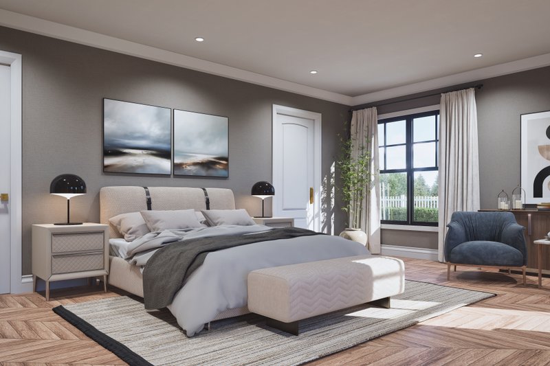 House Blueprint - Interior - Master Bedroom 1 for Farmhouse House Plan #54-683 - 3 bed, 2.5 bath