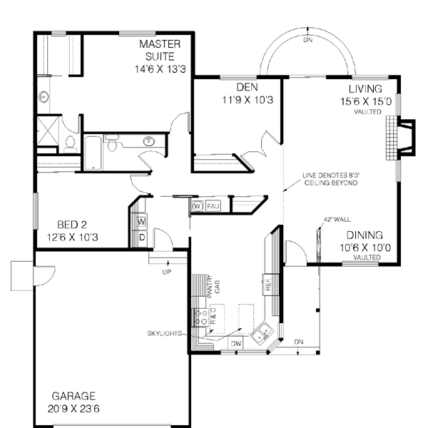 House Design - Ranch Floor Plan - Main Floor Plan #60-455