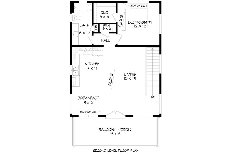 House Plan Design - Floor Plan - Main Floor for Contemporary House Plan #932-1395 - 2 bed, 2 bath