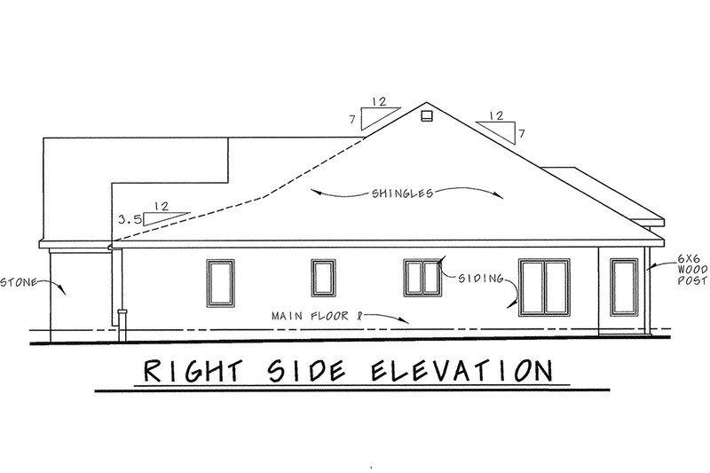 Home Plan - Exterior - Other Elevation 2 for European House Plan #20-1614 - 2 bed, 2 bath