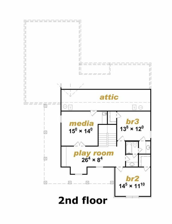 Traditional Floor Plan - Upper Floor Plan #329-361
