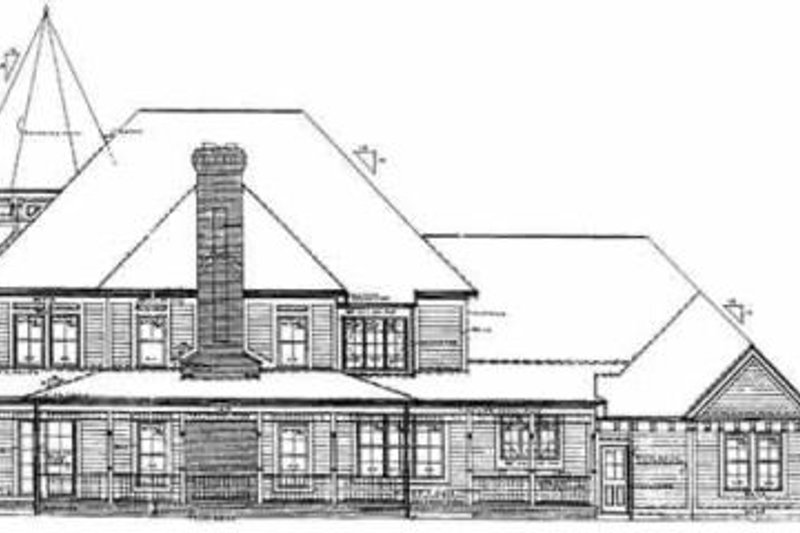 House Blueprint - Exterior - Rear Elevation for Victorian House Plan #72-372 - 4 bed, 6 bath
