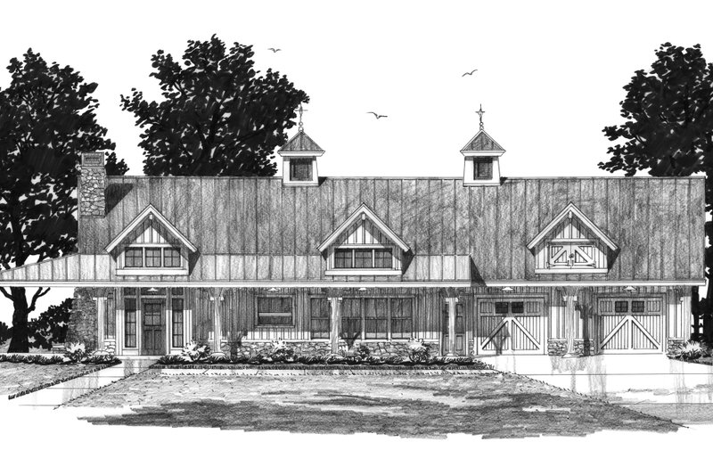 House Blueprint - Exterior - Front Elevation 4 for Barndominium House Plan #942-61 - 3 bed, 2.5 bath
