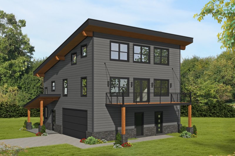 House Blueprint - Contemporary Exterior - Front Elevation Plan #932-453