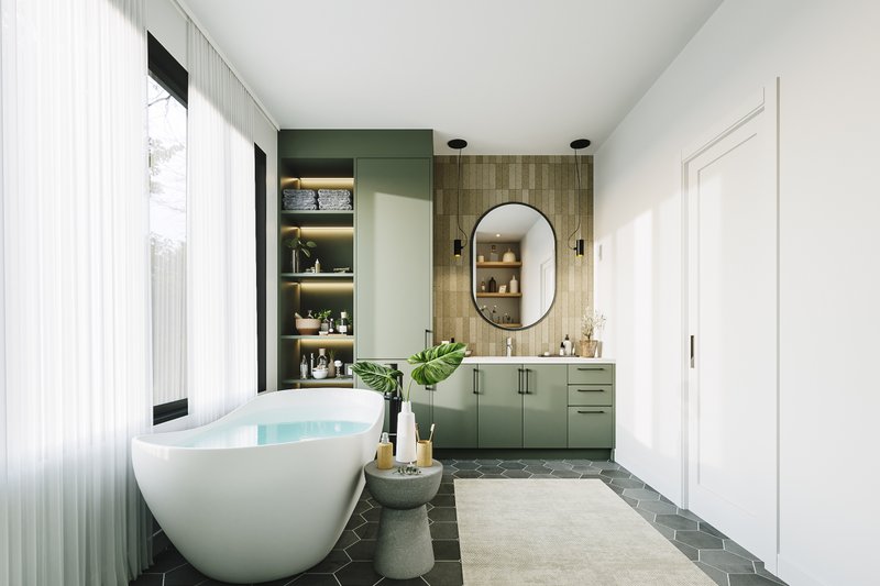 Home Plan - Interior - Master Bathroom 1 for Farmhouse House Plan #23-2769 - 3 bed, 2 bath