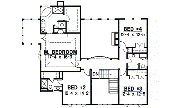 Modern Floor Plan - Upper Floor Plan #67-598