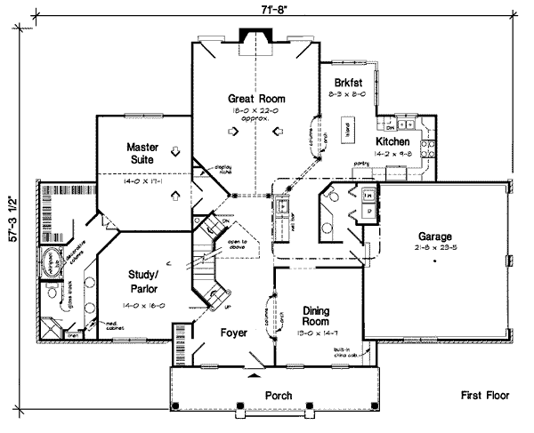Country Floor Plan - Main Floor Plan #312-598