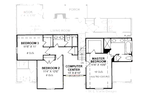 Traditional Floor Plan - Upper Floor Plan #20-312