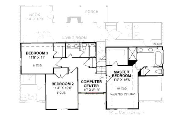 Architectural House Design - Traditional Floor Plan - Upper Floor Plan #20-312