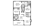 European Style House Plan - 3 Beds 2 Baths 1239 Sq/Ft Plan #18-133 