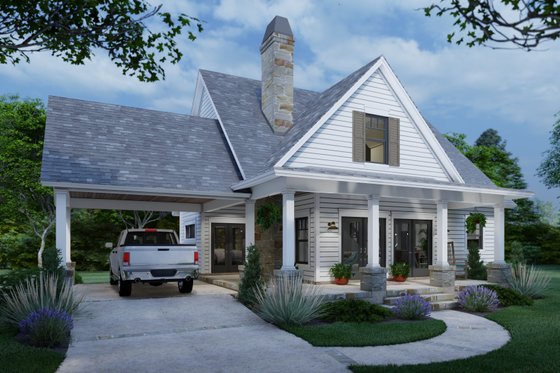 Exterior - Front Elevation 4 for Cottage House Plan #120-273 - 3 bed, 2 bath