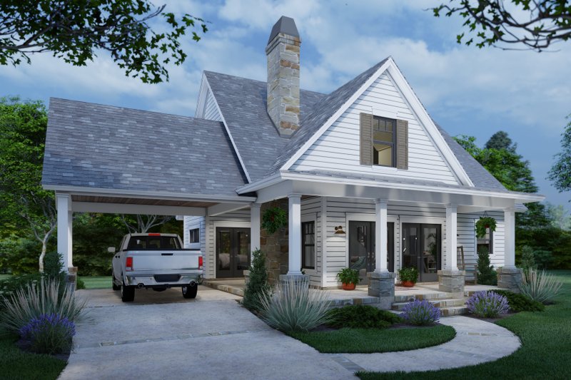 Home Plan - Exterior - Front Elevation 4 for Cottage House Plan #120-273 - 3 bed, 2 bath