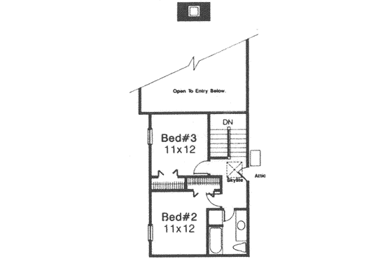 Floor Plan - Upper Floor for Traditional House Plan #310-456 - 3 bed, 2 bath